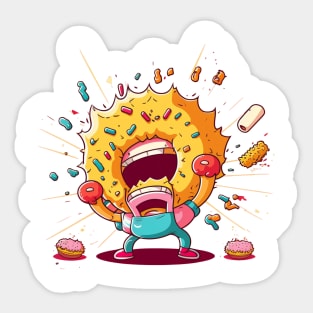 Angry Donut Sticker